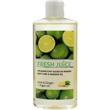 Fresh Juice Energy Lime & Ginger & Argan Oil masážní olej 150 ml