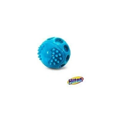 Hilton hračka pro psa dentální míček pískací 6,3 cm modrá