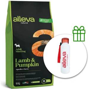 Alleva NATURAL кучешка агне и тиква възрастен мини 12 кг + термобутилка безплатно