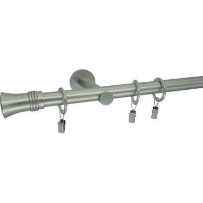 KovovégarnýžeCZ Spilda modern 19 mm Jednořadá prodloužená Kroužky s háčky matný nikl 180 cm