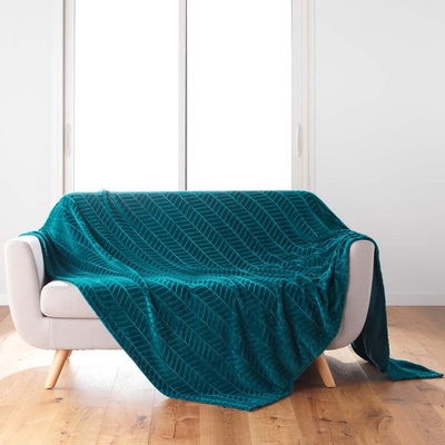 douceur d'intérieur Prikrývka z mikroflanelu v petrolejovej farbe Arya 180x220