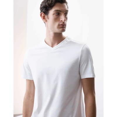 Marks & Spencer Тениска с V-образно деколте от чист Supima® памук Marks & Spencer бяла Marks & Spencer | Byal | МЪЖЕ | XXL REG
