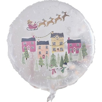 Ginger Ray Balónek fóliový transparentní Sněhová koule s potiskem 56 cm