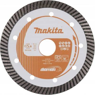 MAKITA DIAMANTOVÝ KOTOUČ 125x22,23mm TURBO (NA SUCHÉ ŘEZÁNÍ) BETON, CIHLA, MRAMOR
