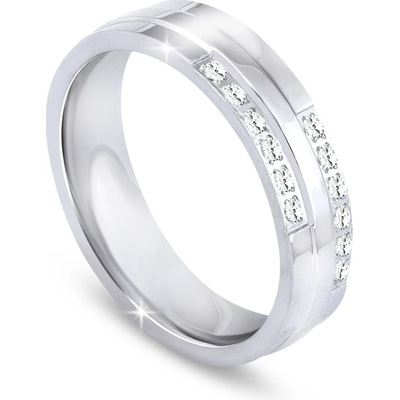 Biju Dámský z chirurgické oceli ozdobený pásy zirkonů 4000187