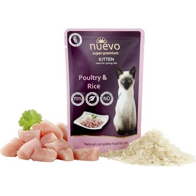 Nuevo cat Kitten Poultry with Rice 16 x 85 g