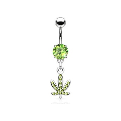 Šperky4U piercing do pupíku list marihuany WP01130-G