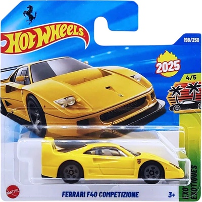 HOT WHEELS Ferrari F40 COMPETIZIONE 198/250 EXOTICS 4/5 JBB92 žlté autíčko