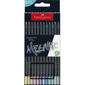Faber-Castell Цветни моливи FABER-CASTELL Black Edition триъгълно черно тяло металик 12 броя FC116415 (FC116415)