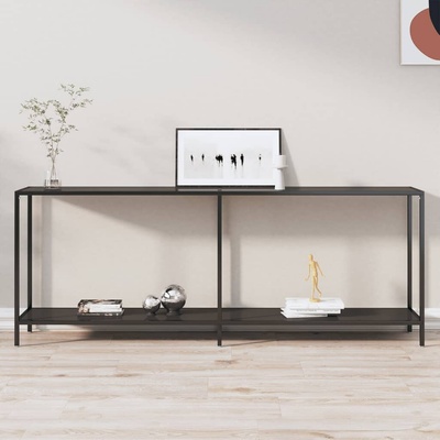 vidaXL Konzolový stolek černý 200 x 35 x 75 cm tvrzené sklo 11461.331707