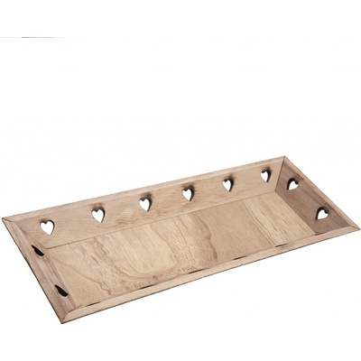 Indecor Tác dřevo dekorační srdce/hvězda 40x16x3cm