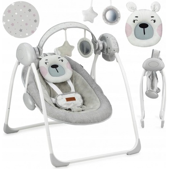 MoMi houpací lehátko s melodiemi Liss Bear růžová