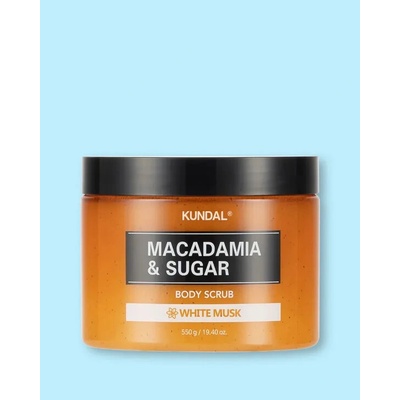 Kundal Macadamia & Sugar White Musk cukrový peeling s bambuckým maslom 550 g