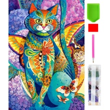 RealG RC-K-147 diamatová maľovanková sada 5D 20 x 30 cm mačka