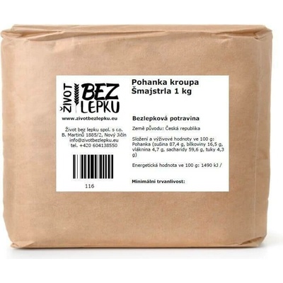Život bez lepku Pohanka kroupa Šmajstrla 1 kg