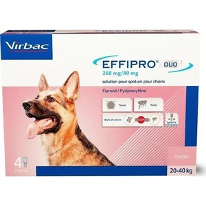Virbac Effipro DUO Spot-on L - Пипета за кучета 20-40 кг (Срещу бълхи, кърлежи, яйца и ларви)