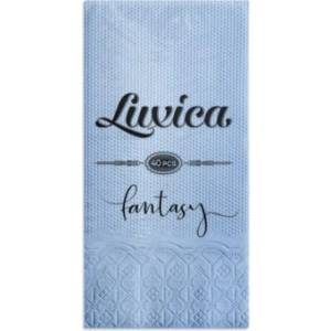 Luxica® Fantasy - небесно сини салфетки с дискретен релеф и фин бордюр 2 слоя | 40 броя Сгъвка 1/8 (92022020)
