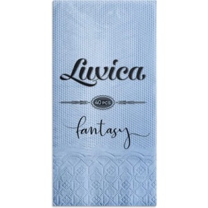 Luxica® Fantasy - небесно сини салфетки с дискретен релеф и фин бордюр 2 слоя | 40 броя Сгъвка 1/8 (92022020)