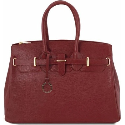 Tuscany Leather kožená kabelka so zlatým kovaním TL Bag Červená