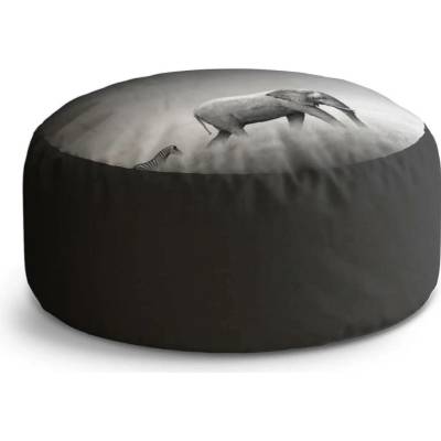 Sablio Taburet Circle Slon a zebra: 38x48 cm