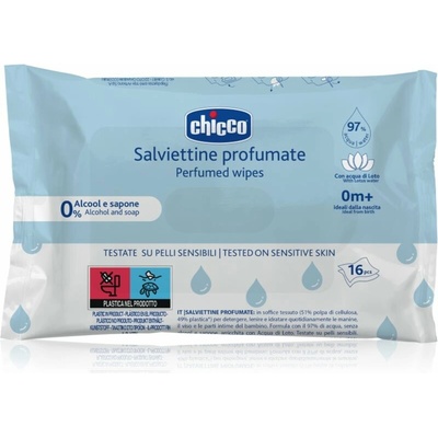 Chicco Perfumed Wipes 0m+ vlhčené obrúsky pre deti s ľahkou parfumáciou 16 ks