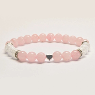 Budnej minerální PROJEV LÁSKY z praskaného křišťálu a růženínu MN1023