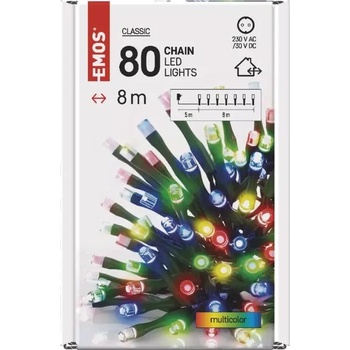 Image 1 of EMOS d4am02 - Коледна светлина, 8м, 80 led крушки, classic, многоцветни, flash, ip44, таймер (d4am02)