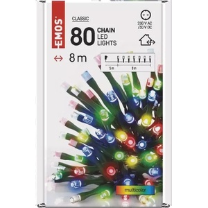 EMOS d4am02 - Коледна светлина, 8м, 80 led крушки, classic, многоцветни, flash, ip44, таймер (d4am02)