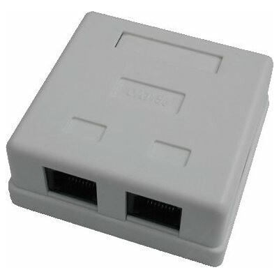 DATACOM Datová zásuvka UTP CAT5E 2xRJ45 na omítku bílá