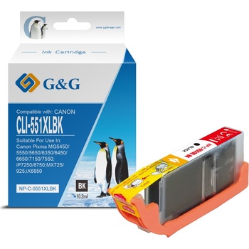 Compatible Глава за CANON PIXMA IP 7250/PIXMA MG 5450/6350 - Black - ink tank - WITH CHIP / С ЧИП - /551/ - CLI-551XLBK (CLI551XLBK) - 644 (Compatible-NP-C-0551XLBK)