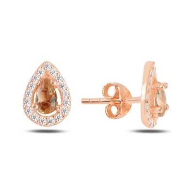 Olivie strieborné náušnice rose sultanit 5734