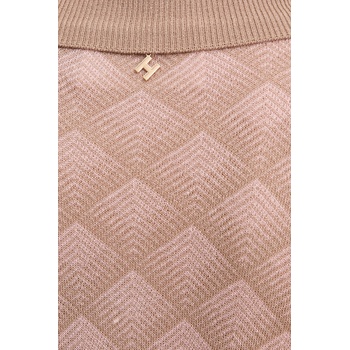 Silvian Heach Панталон с лен Silvian Heach ARIS в розово с разкроени краища, с висока талия GPA25201PA (GPA25201PA)