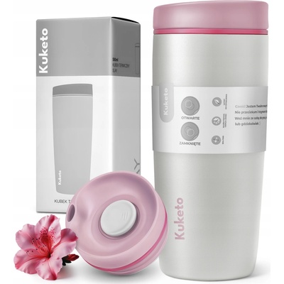 Kuketo termohrnek 580 ml bílý nerezová ocel