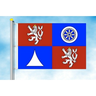 LIBEA, s.r.o. Vlajka Libereckého kraje Rozměr: 30×45 cm, Uchycení: Karabiny na stožár