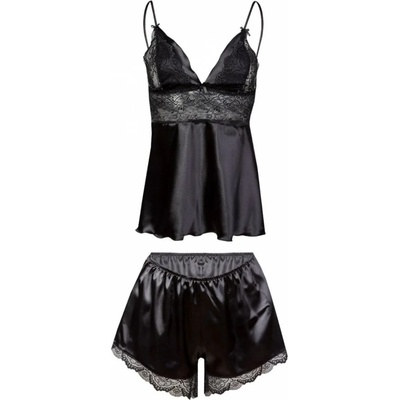 DKaren Сатенен дамски комплект в черен цвят harmoniaeh-65534-czarny - Черен, размер s