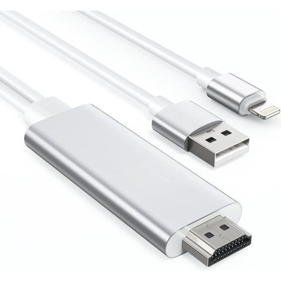 Choetech Кабел за свързване и зареждане от Lightning към HDMI за мобилни устройства с Lightning - Choetech Lightning to HDMI Cable and Charging Function (бял) (LH0020)