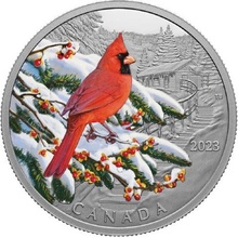 Royal Canadian Mint Stříbrná mince Colorful Birds Červený kardinál Kanada 1 Oz