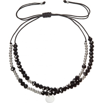 Pavona Textilní náramek černé korálky 13038.3 black