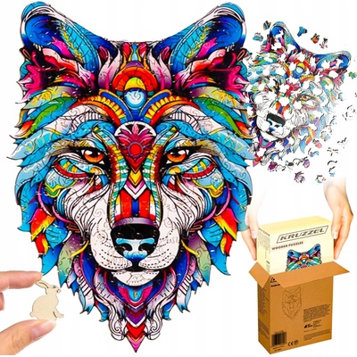 Kruzzel 24552 Drevené puzzle vlk, 170 ks
