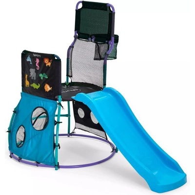 Plum Plum: Моята първа кула за активност с пързалка и баскетболен кош - 260 x 100 x 143 см (107401)