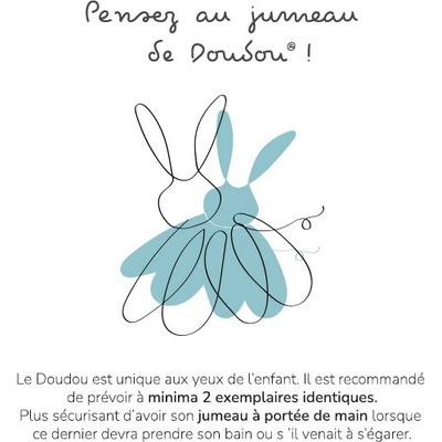 Doudou et Compagnie Paris Doudou Darčeková sada modrá zajačik s muchláčikom 10 cm