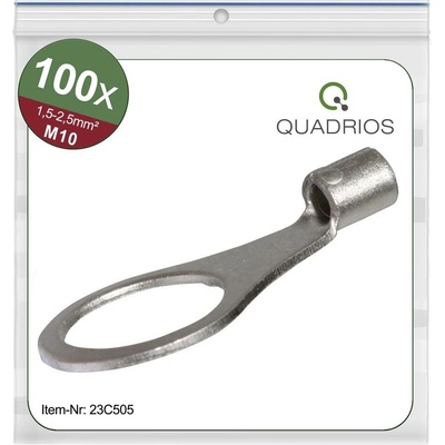 Quadrios 23C505 guľaté káblové oko Prierez=2.5 mm² Ø otvoru=10.5 mm neizolované 100 ks