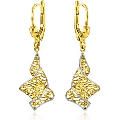 Gemmax Zlaté visací náušnice dolů se rozšiřující 585/1000 GLECN-28861