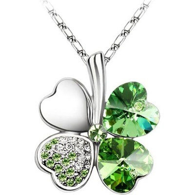 Blingstar Řetízek s přívěskem Crystal Jewelry Čtyřlístek 382