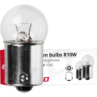 Amio Halogénne žiarovky R10W BA15s 12V 10W 10 ks