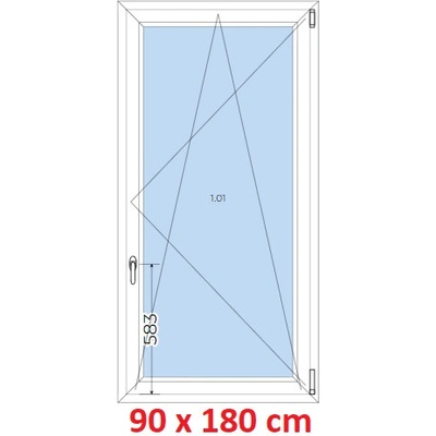 Soft Plastové okno 900 x 1800 mm, otevíravé a sklopné, Zlatý dub