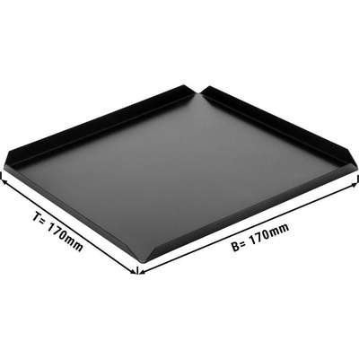 G.Gastro 5ks Cukrářský prezentační talíř/tác vyrobený z hliníku 170x170x10 mm černý D11886474