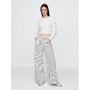 GAP Дънки Stripe Baggy GAP GAP | Byal | ЖЕНИ | 27/34
