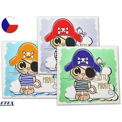 Etex Dětské kapesníky látkové Pirát 6ks