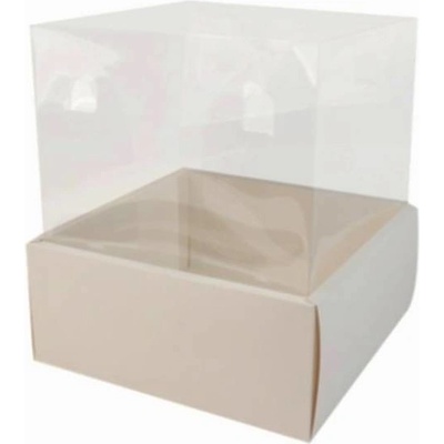 Cake Star Box na dort s průhledným víkem (28 x 28 x 31 cm)